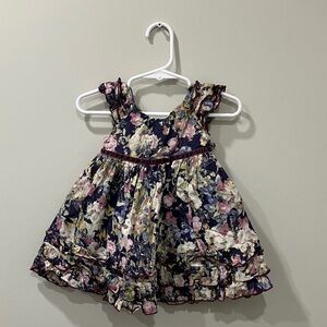 Laura Ashley Floral Kids Dress - Navy and Pink